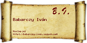 Babarczy Iván névjegykártya