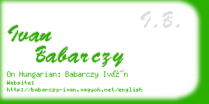 ivan babarczy business card